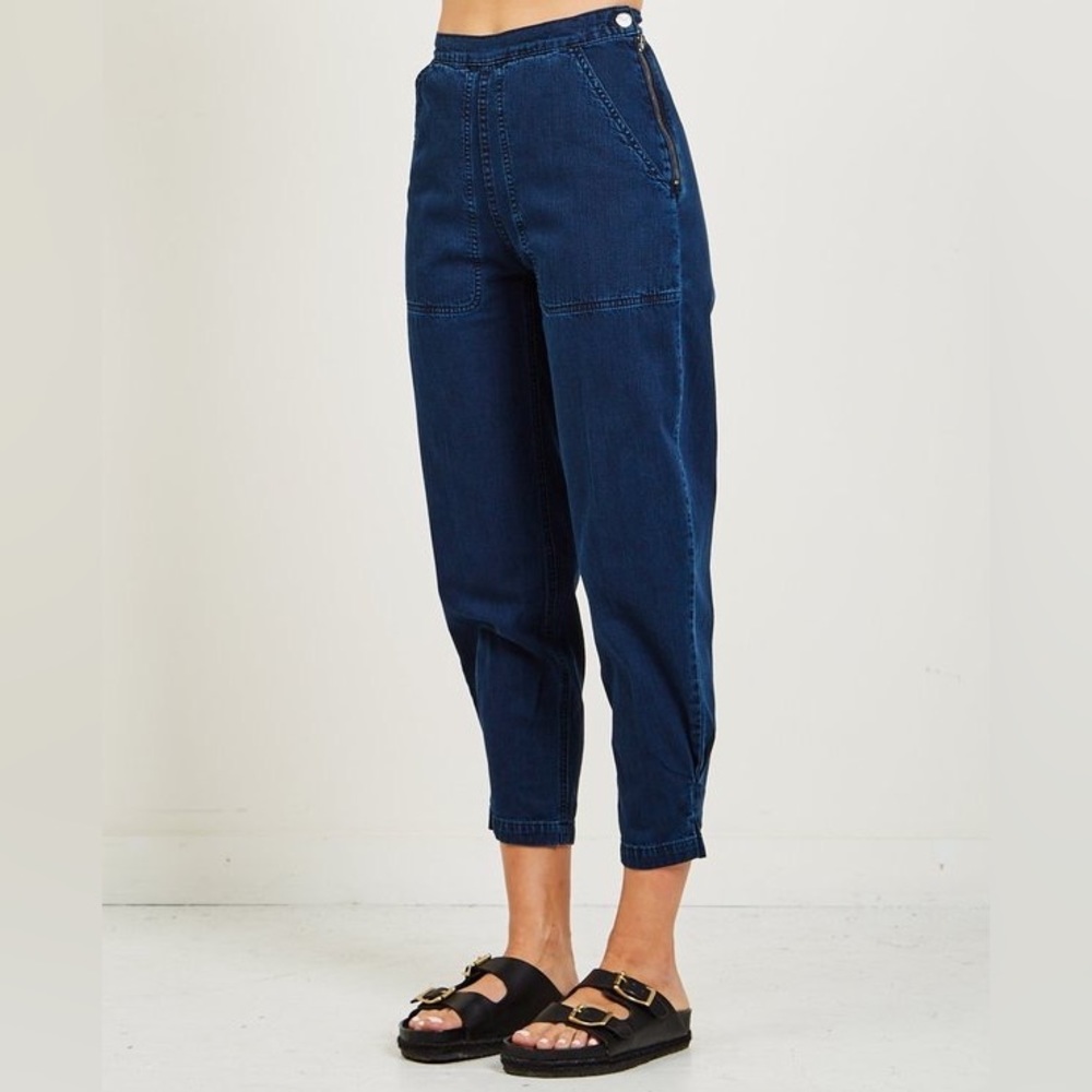 RACHEL COMEY | THE TRANSIT DENIM PANT COLOR INK SIZE 8 RARE FIT & COLOR